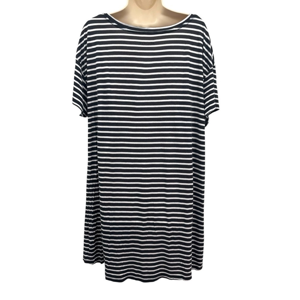 Ava & Viv Pajama Dress Black & White Stripes Size 2X - Picture 3 of 7